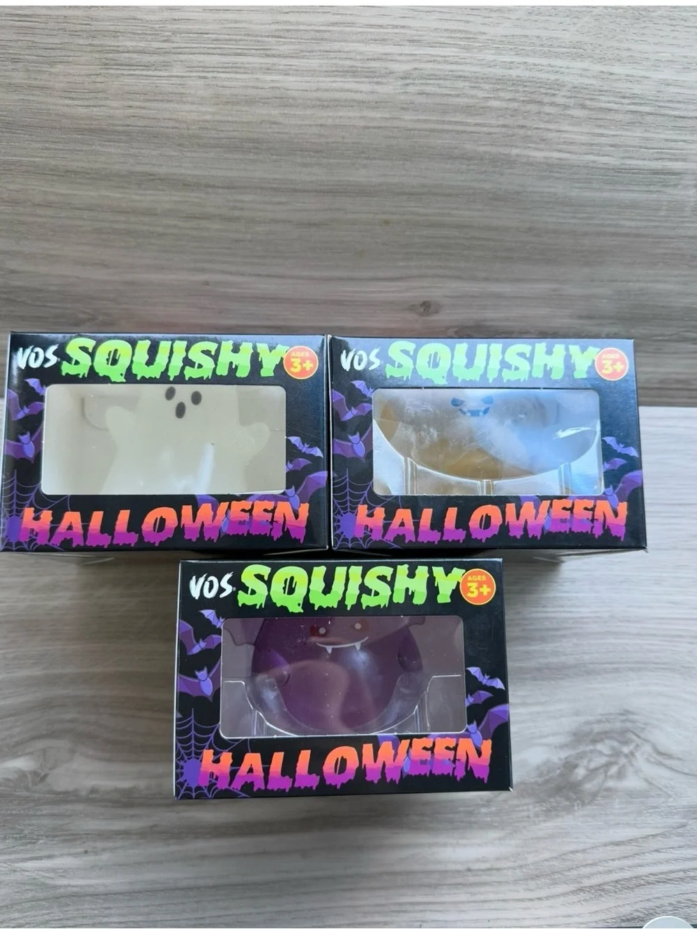 VOS Squishy Halloween Trio - Ghost, Bat, Pumpkin -